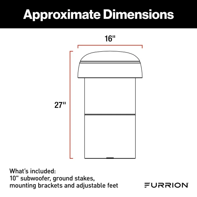 Furrion - Aurora® 10" Multi-Mount DVC Subwoofer - Veranda Series