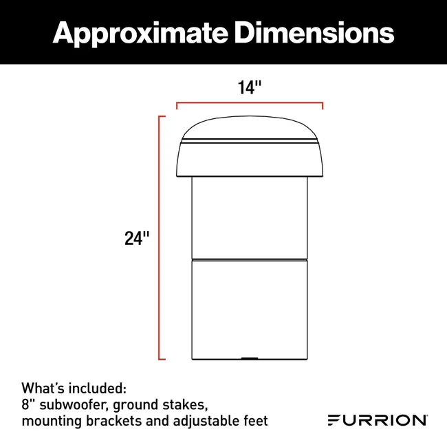 Furrion - Aurora® 8" Multi-Mount DVC Subwoofer - Terrace Series