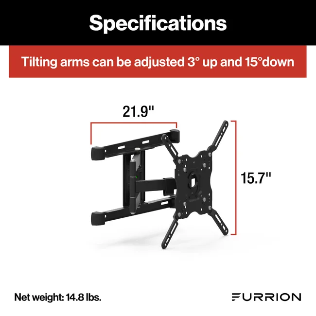 Furrion - Aurora Universal Full-Motion Outdoor TV Wall Mount