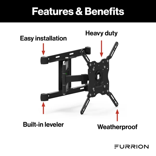 Furrion - Aurora Universal Full-Motion Outdoor TV Wall Mount