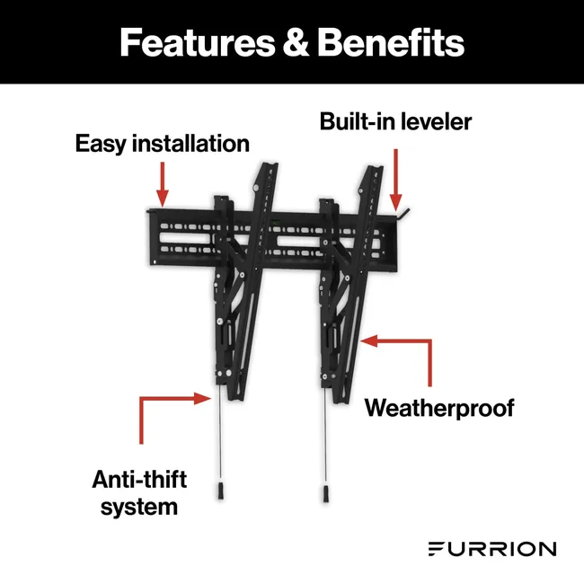 Furrion - Aurora® Universal Outdoor TV Fixed Tilt Mount - For 43-65” TVs