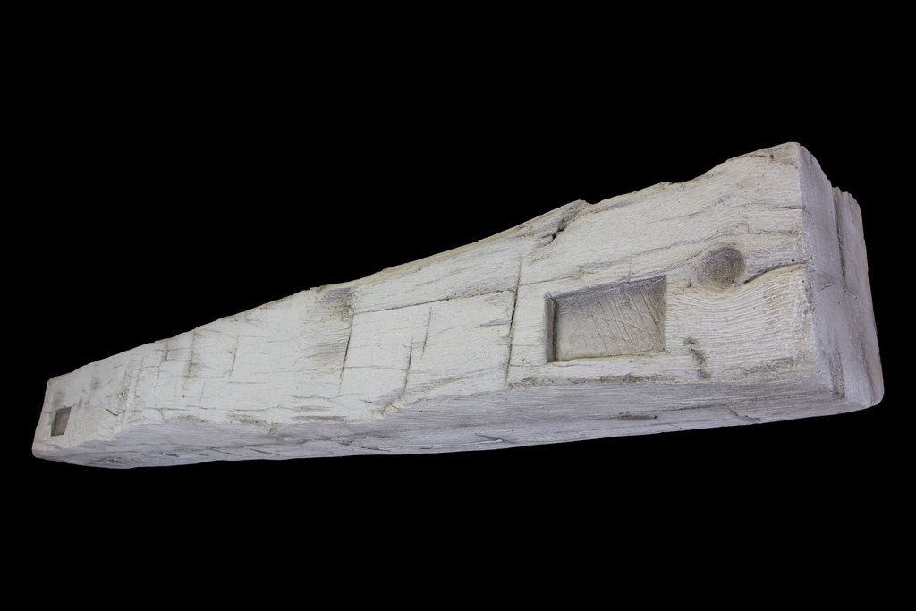 MagraHearth Mantel mortise barn beam 5' whitewash