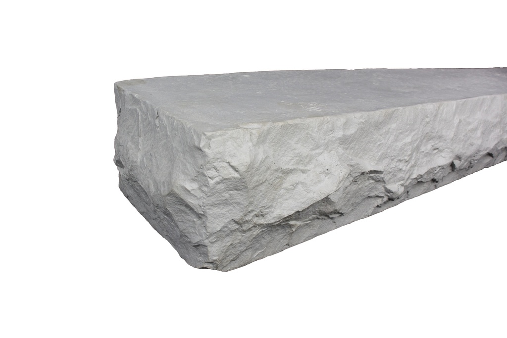 MagraHearth Mantel chiseled stone 6' grey