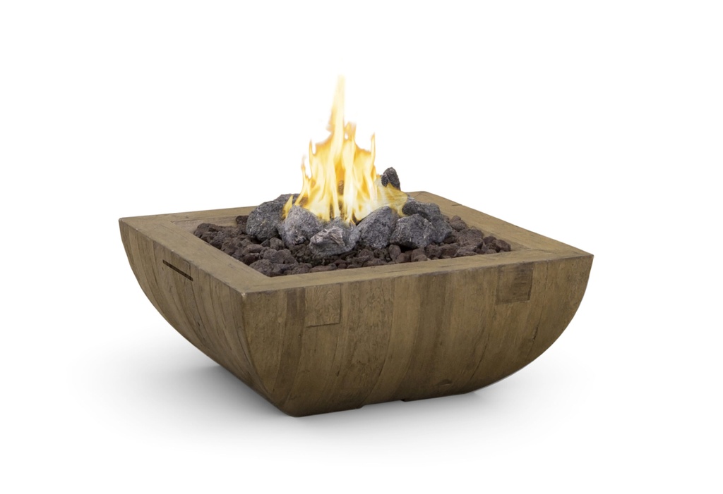 American Fyre Designs - Fire Bowl, Bordeaux Square (French Oak)(Natural Gas)