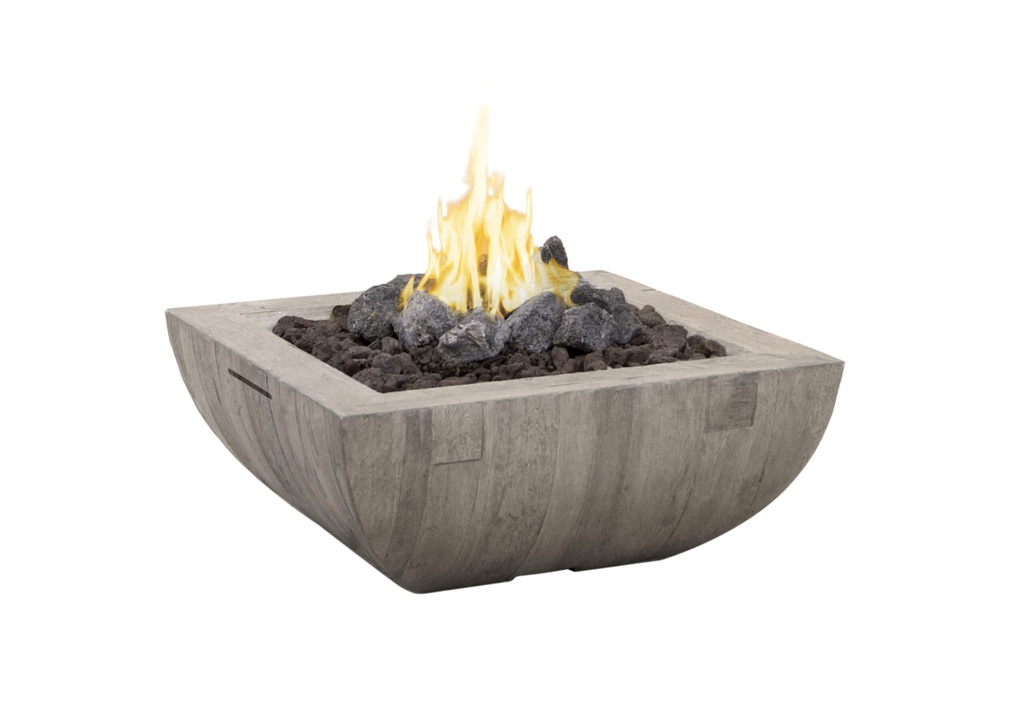 American Fyre Designs - Fire Bowl, Bordeaux Square (Silver Pine)(Natural Gas)