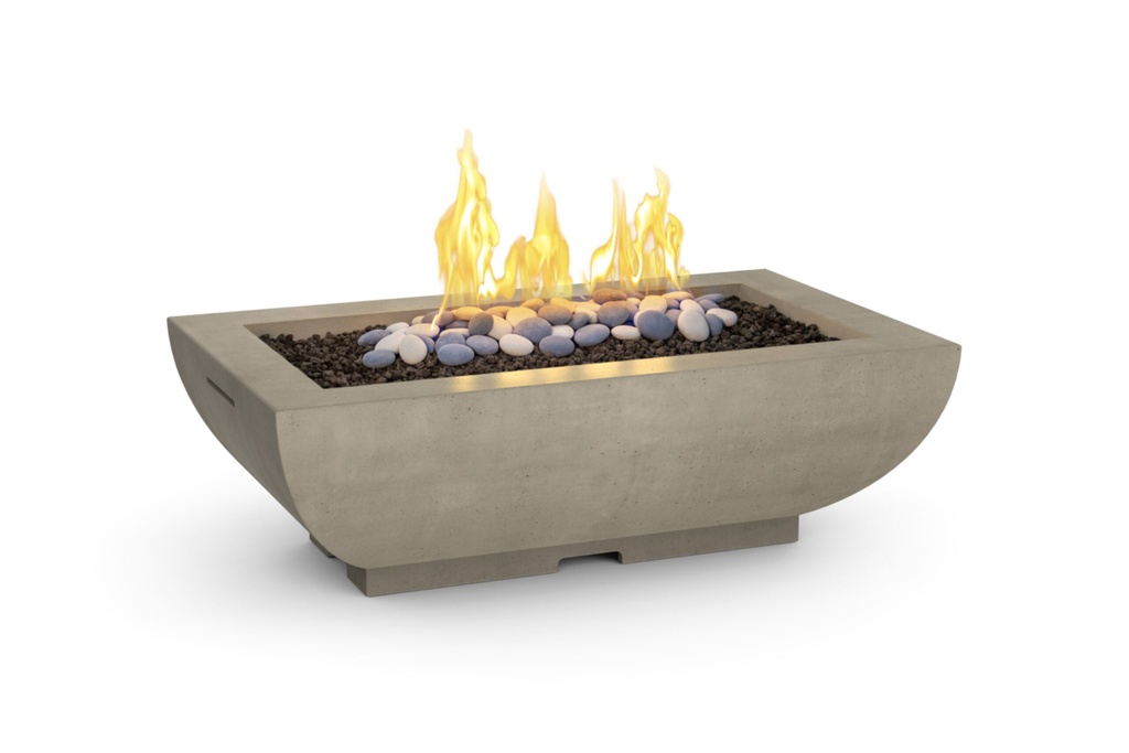 American Fyre Designs - Fire Bowl, Bordeaux Rectangular w/ FyreStarter Ignition System (Smoke)(Natural Gas)